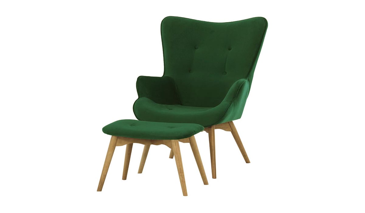 Sessel mit Fußhocker Ducon Velvet