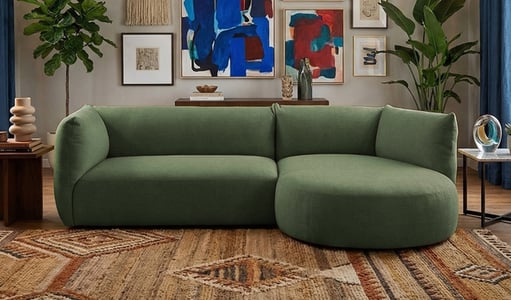 Modernes rechtsseitige Ecksofa Mollo mit ovalem Modul Modernes rechtsseitige Ecksofa Mollo mit ovalem Modul