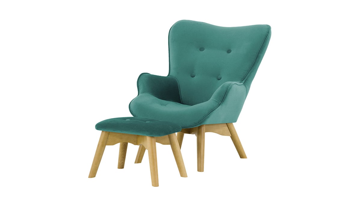 Sessel Ducon Mini für Kinder mit Fußhocker Velvet
