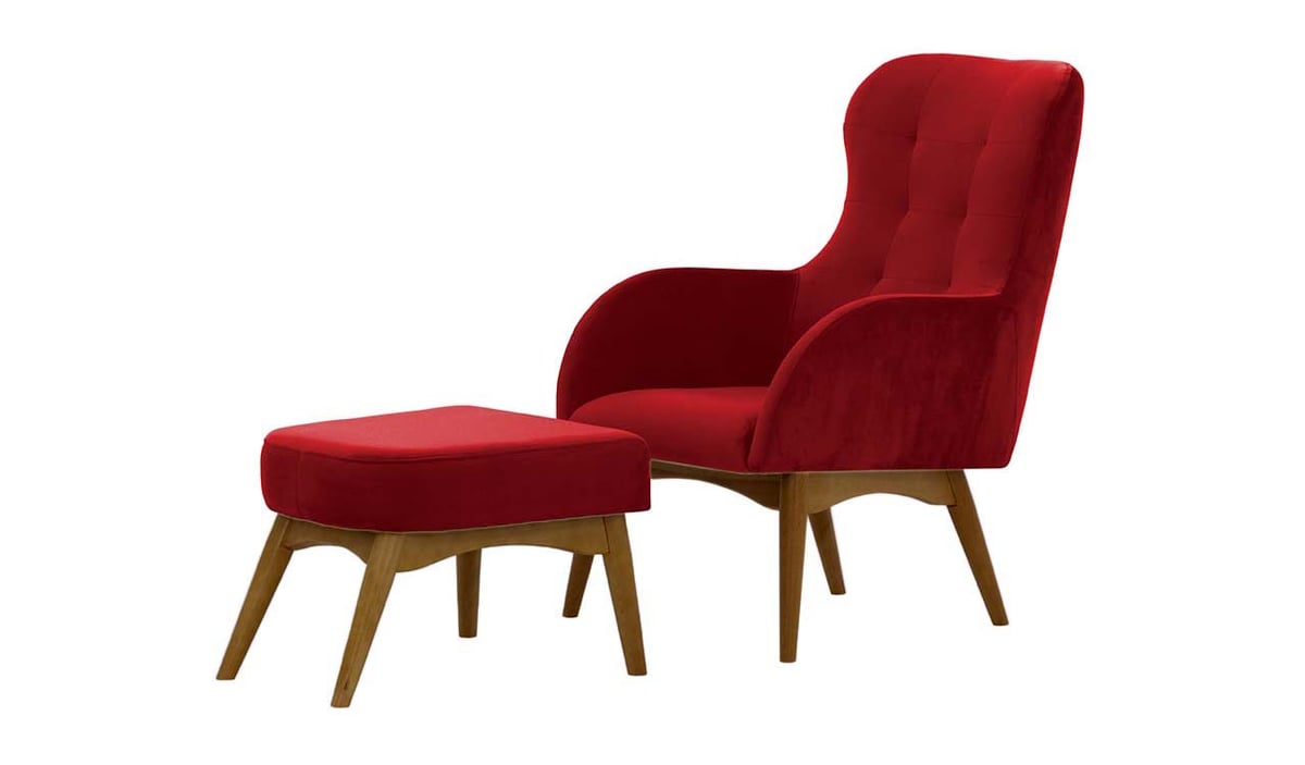 Sessel mit Fußhocker Hollis