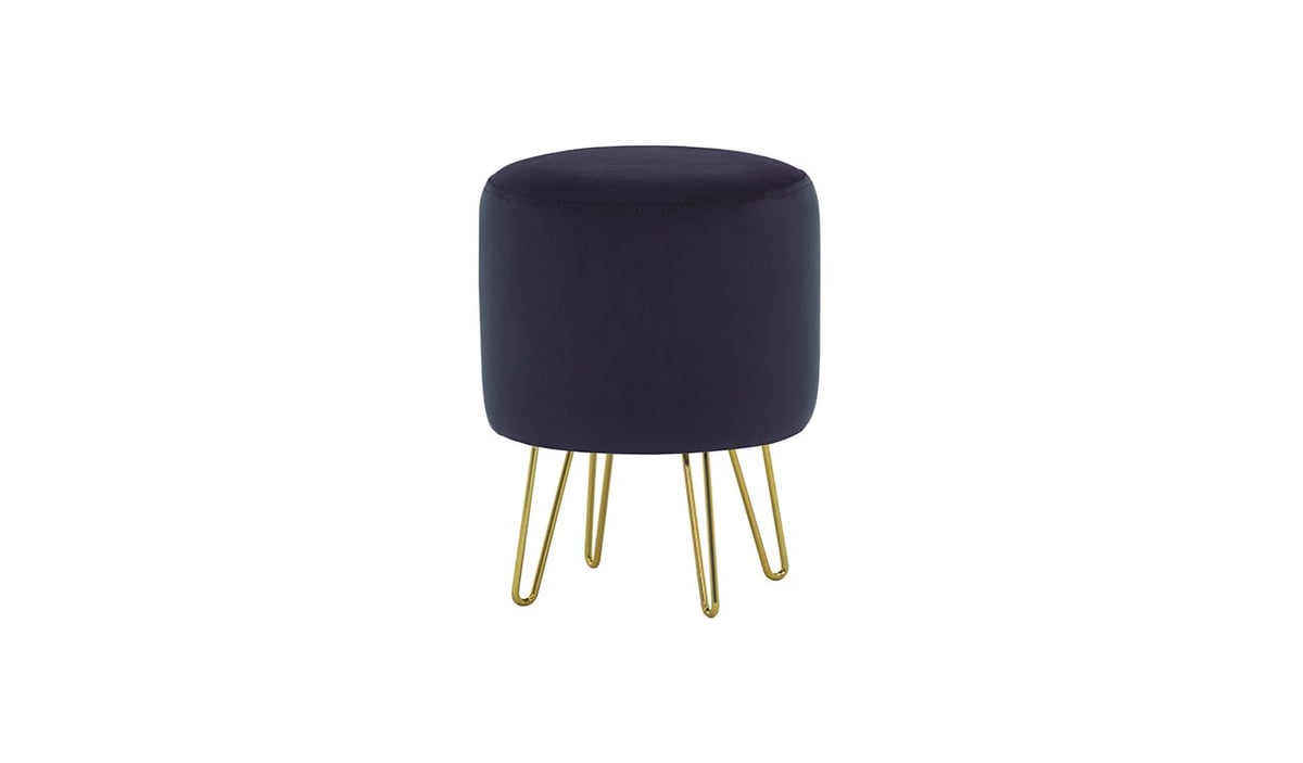 Runder Polsterhocker mit Metallbeinen Flair