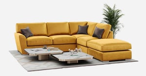 Gelbe und senffarbene Ecksofas für das Wohnzimmer