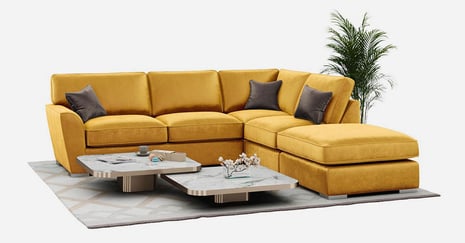 Gelbe und senffarbene Ecksofas für das Wohnzimmer